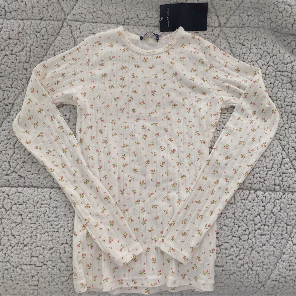 Floral Ribbed Long Sleeve